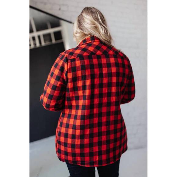 NEW NINEXIS campfire buffalo plaid jacket in black/red - Picture 3 of 3